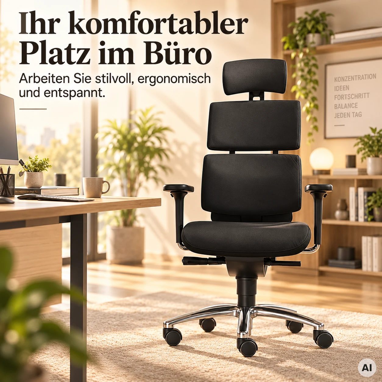 Water L mit Kopfstütze - Einzigartiger Bürostuhl