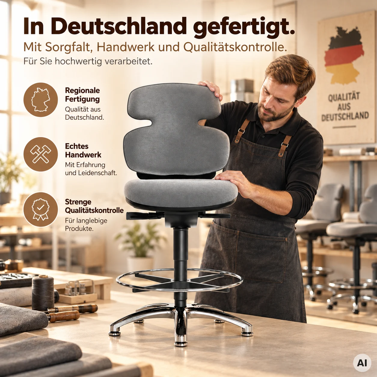 Sun H - Feng Shui Counterstuhl mit Fußring