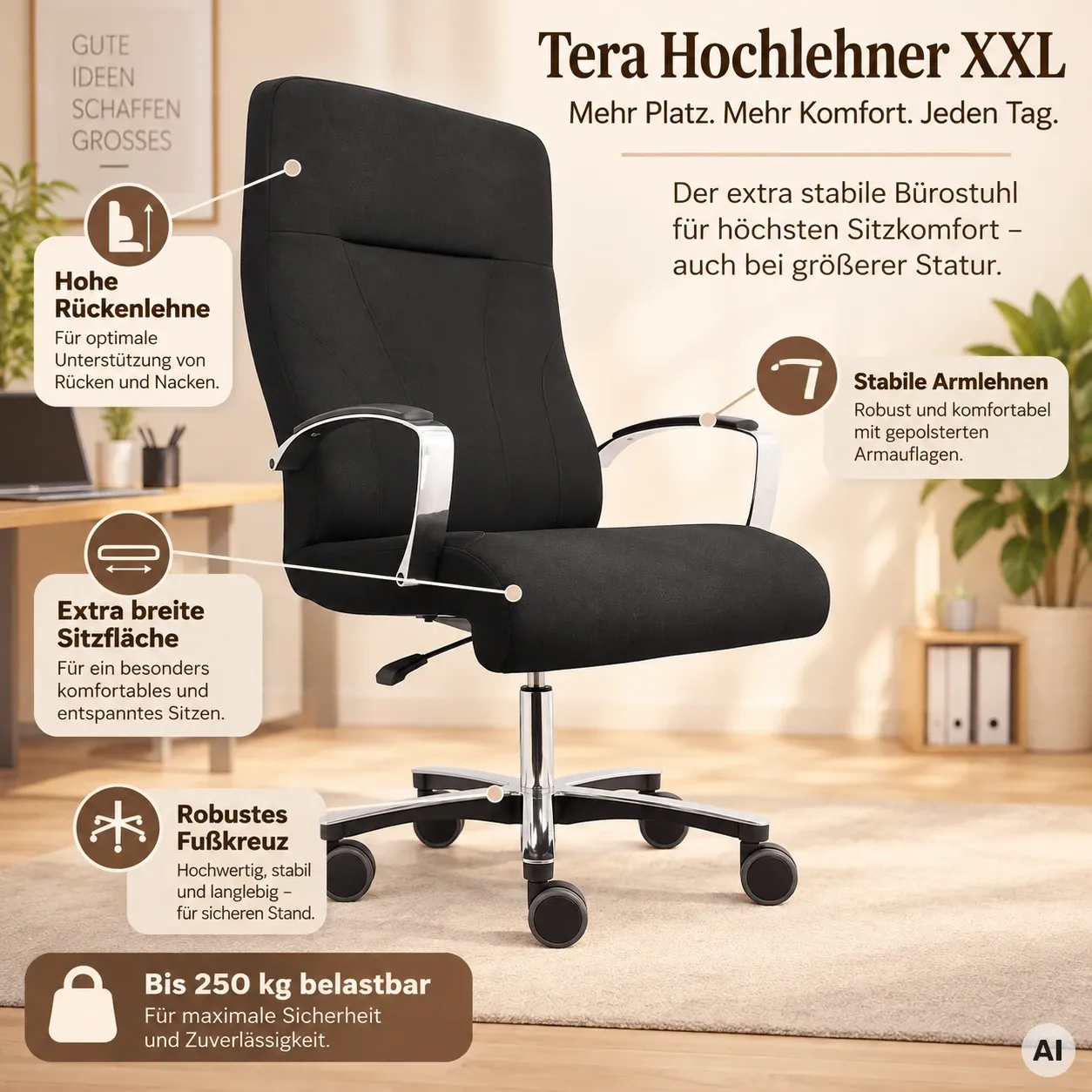 TERA Hochlehner - XXL Schwerlaststuhl